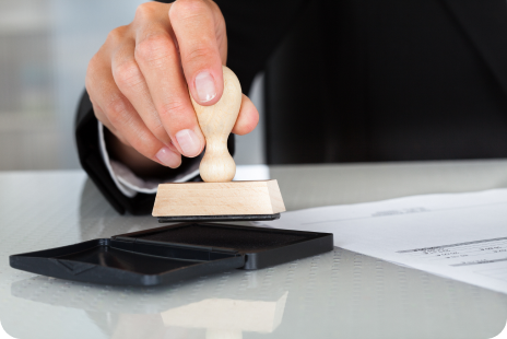 계약서에 도장찍는 이미지